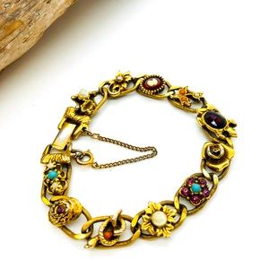 Vintage signed GOLDETTE Victorian revival bracelet